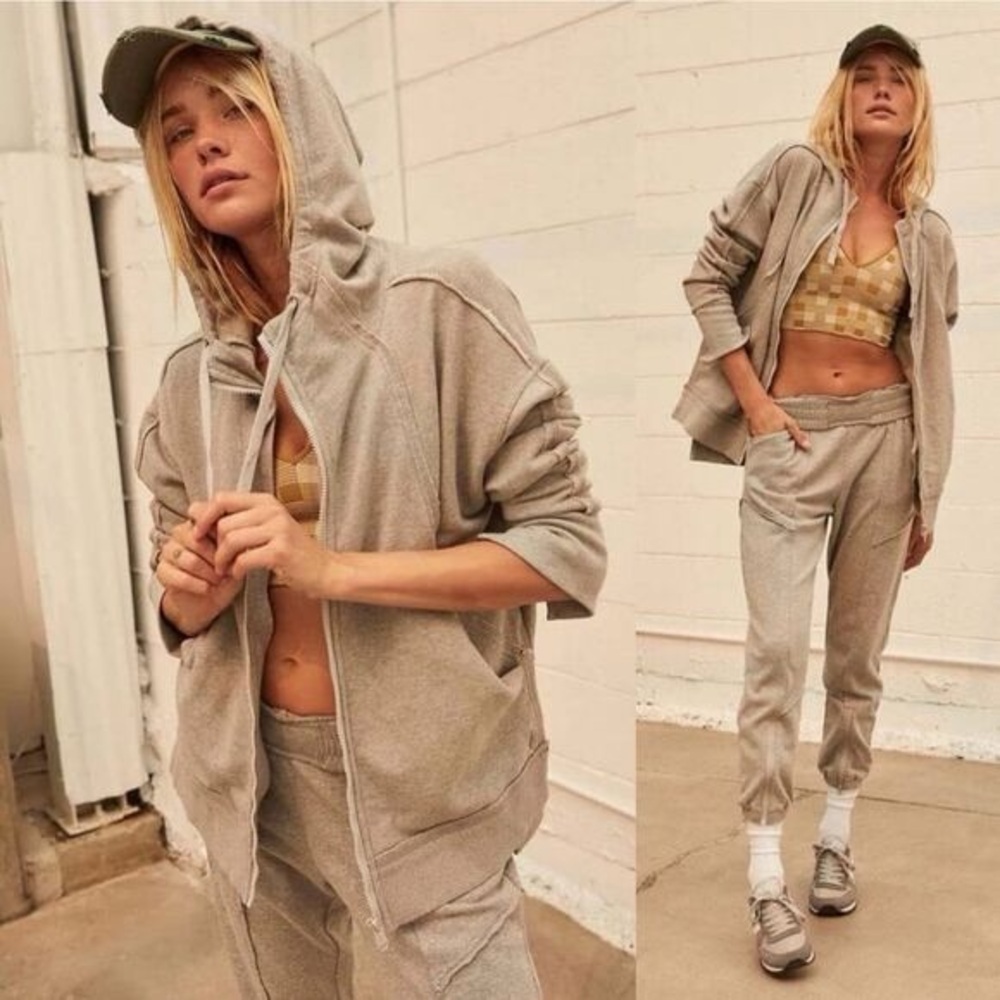 Free People Movement Only One Hoodie Jacket Grey